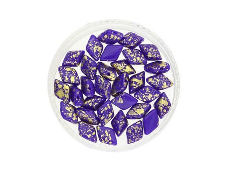 GEMDUO™ / 8x5mm / Gold Splash Opaque / Blue / 5g / ~35szt