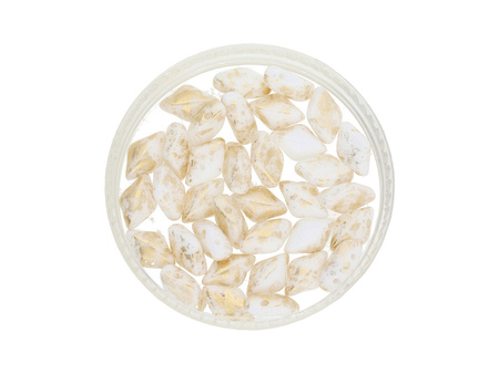 GEMDUO™ / 8x5mm / Gold Splash / White / 5g / ~35szt