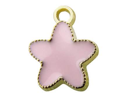 Gwiazda SweetCharm™ / zawieszka charms / 14x12mm / kolor złoto-różowy / otwór 1.8mm / 1szt