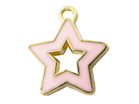 Gwiazda SweetCharm™ / zawieszka charms / 16x14mm / kolor złoto-różowy / otwór 1.5mm / 1szt