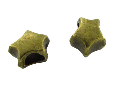 Gwiazda / przekładka / 9x11x7mm / antyczny brąz / otwór 5mm / 4szt