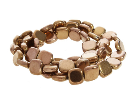 Hematyt, kamień naturalny / kwadrat owalny / 8mm / Bronze / otwór 0.7mm / 50szt