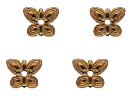 Hematyt, kamień naturalny / motyl / 5x6x2mm / Bronze / otwór 0.5mm / 8szt