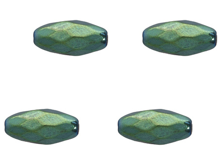 Hematyt, kamień naturalny / oliwka fasetowana / 6x4x4mm / Emerald / otwór 1mm / 10szt