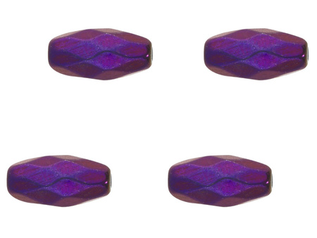 Hematyt, kamień naturalny / oliwka fasetowana / 6x4x4mm / Volcano / otwór 1mm / 10szt