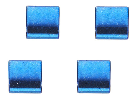 Hematyt, kamień naturalny / prostokąt z 2 otworami / 5x5x2mm / Deep Blue / otwór 0.7mm / 10szt