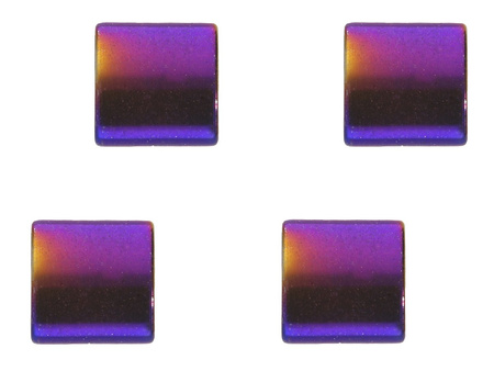 Hematyt, kamień naturalny / prostokąt z 2 otworami / 5x5x2mm / Volcano / otwór 0.7mm / 10szt