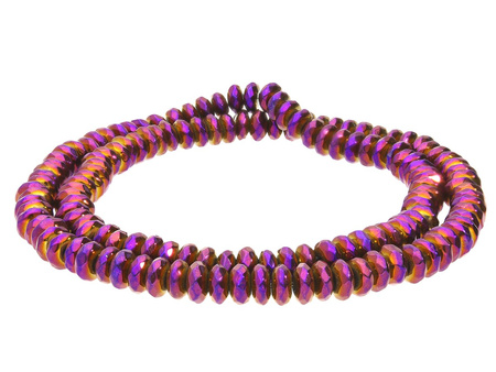 Hematyt, kamień naturalny / rondelle / 3x6x6mm / Volcano / otwór 1.5mm / 140szt