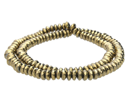 Hematyt, kamień naturalny / rondelle / 3x8x8mm / Aged Gold / otwór 1mm / 125szt
