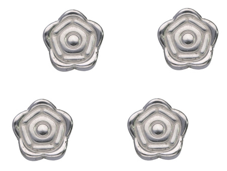 Hematyt, kamień naturalny / róża / 6.5x6.5x3mm / Silver / otwór 1mm / 8szt