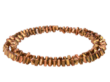 Hematyt, kamień naturalny / trójkąt / 3x4x4mm / Bronze / otwór 0.8mm / 138szt