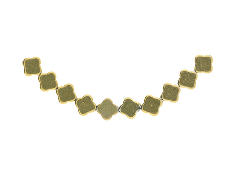 Hematyt / koniczynka / 6x6x3mm / Gold / 6szt
