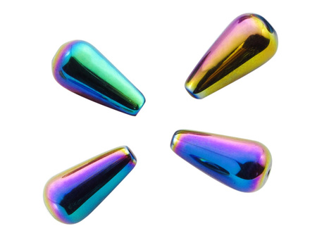 Hematyt kropla 12x7mm / grafitowy, opalizujący / otwór 1.2mm / 6szt