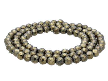 Hematyt / kula fasetowana / 4mm / Aged Gold / 100szt