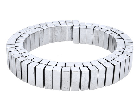 Hematyt / matowy / prostokąt z dwoma otworami / 4x8x2.5mm / Silver / 90szt