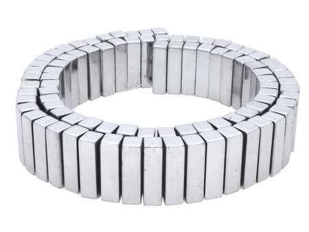 Hematyt / prostokąt z trzema otworami / 4x18x5mm / Silver / 85szt