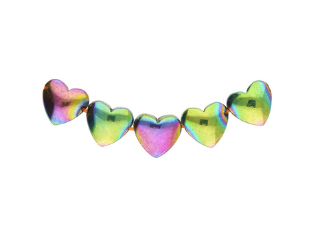 Hematyt / serce / 5.5x6x2mm / Opalescent / 5szt