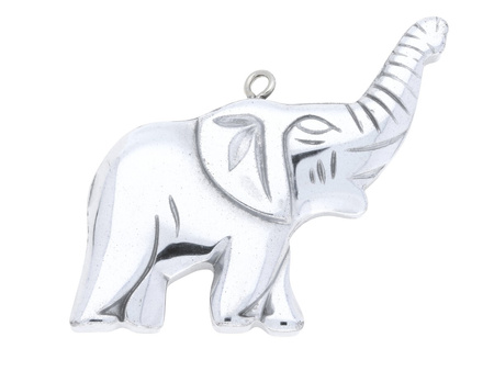Hematyt / słoń / zawieszka / 39x37x5mm / Silver / 1szt