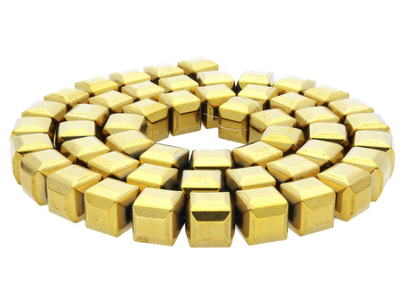 Hematyt / sześcian fasetowany / 6x6x6mm / Gold / 68szt
