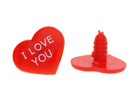 I love you / serce / z zatyczkami / 15x14mm / 3szt
