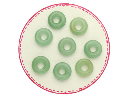 Jadeit / okrąg / 15mm / otwór 4,8mm / grubość 4mm / zielony / 1szt