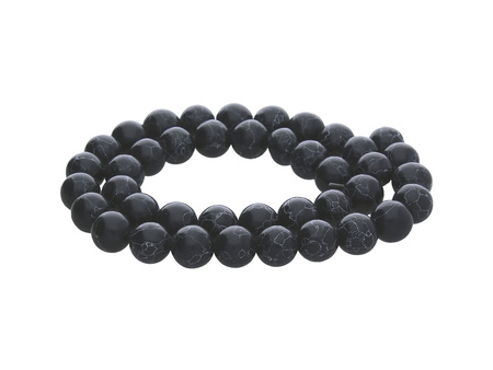 Jaspis cesarski / kula / 10mm / czarny / 42szt