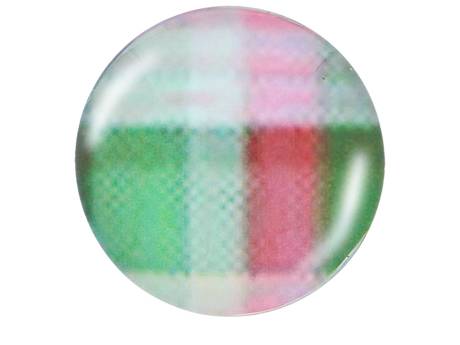 Kaboszon szklany z grafiką K14 PT1245 / zielono-różowy / 14mm / 4szt