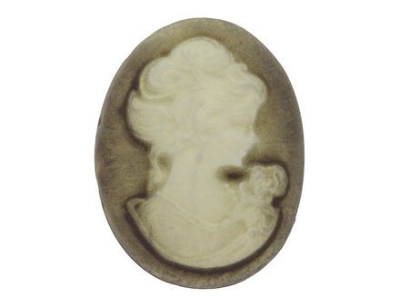 Kamea / kaboszon / owal / 22x30mm / brązowo-kremowy / 4szt
