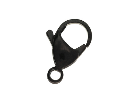 Karabińczyk klasyczny / stal chirurgiczna / 15mm / czarny / uchwyt 2mm / 1szt