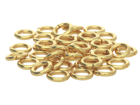 Kółeczka montażowe / pojedyncze / stal chirurgiczna / 4mm / złoty / drut 0.6mm / 20szt