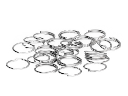 Kółeczka / pojedyńcze - podwójne, sprężynki / 10mm / srebrny / drut  0.7mm / 220szt