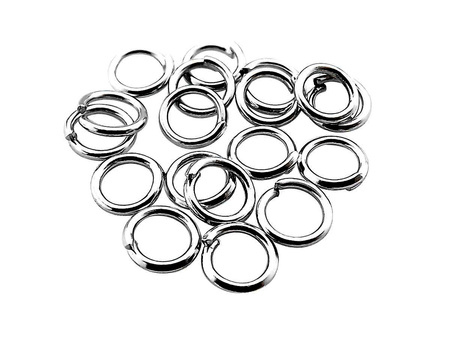 Kółka pojedyncze / otwarte / 10mm / srebrny / otwór 7.5mm / 50szt
