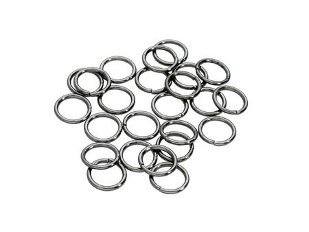 Kółka pojedyncze / otwarte / 8mm / kolor czarny / otwór 6mm / drut 1mm / 130szt
