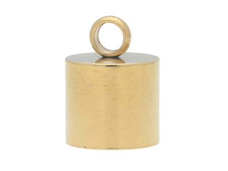 Końcówki do wklejania / stal chirurgiczna / 11x7x7mm / złoty / otwór 6mm / uchwyt 2.5mm / 2szt