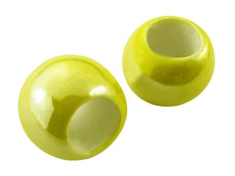 Koraliki ceramiczne, opalizujące / żółty / 16x20mm / otwór 10,5mm / 1szt