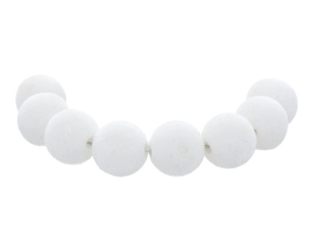 Koraliki zamszowe ekologiczne / biały / 14mm / otwór 2,5mm / 4szt