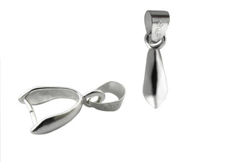 Krawatka ozdobna z uchwytem / kolor srebrny / 14x6x2,5mm / otwór 3mm / 2szt