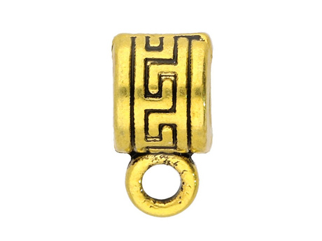 Krawatka / wzór egipski / 4x9x6mm / kolor antyczny złoty / otwór 3.5mm / 6szt