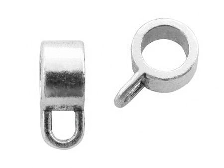 Krawatka z uchwytem, walec 5x10x6mm / kolor srebrny / otwór 5mm / 1szt