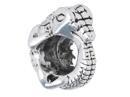 Krokodyl / przekładka / 8x10.5x12mm / srebrny / otwór 4.5mm / 2szt