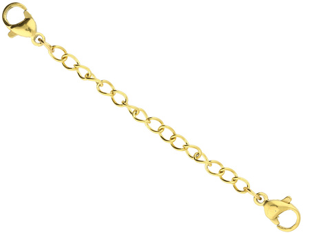 Łańcuszek regulacyjny z karabińczykami 10mm / dł.7cm / stal chirurgiczna / złoty / 1szt