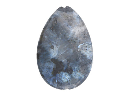 Larvikit / kropla płaska / fasetowana / 29x20x6mm / 1szt
