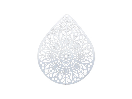 Łezka rozeta / zawieszka filigranowa / stal chirurgiczna / 48x39x0.5mm / srebrny / 1szt