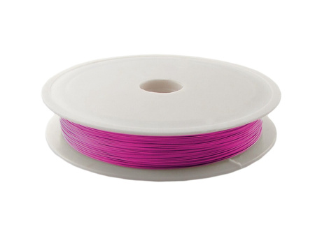 Linka jubilerska 0.45mm, stalowa powlekana / kolor amarantowy / 100m