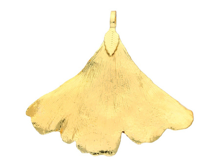 Liść miłorzębu / miedziany / zawieszka / 54x56x4mm / złoty / 1szt
