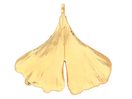 Liść miłorzębu / miedziany / zawieszka / 60x59x4mm / złoty / 1szt