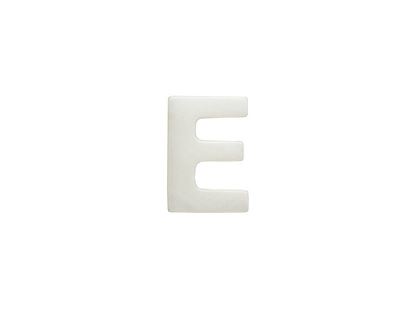 Literka E / perła słodkowodna / przekładka / biały / 12x8mm / otwór 0.4mm / 1szt