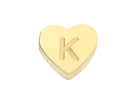 Literka K / przekładka / stal chirurgiczna / 6x7mm / otwór 1.4mm / złoty / 1szt
