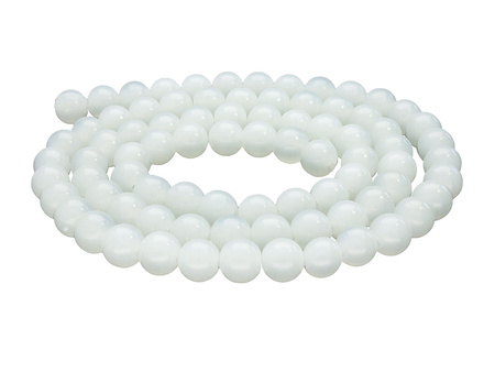 MIST™ / koraliki szklane / kula / 6mm / biały, perłowy / 147szt