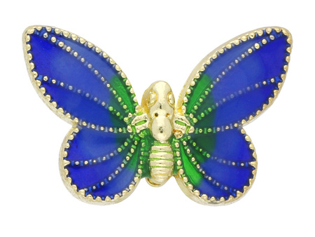 Motyl FancyCharm™ / przekładka / 14x21x6mm / kolor niebieski, KC Gold / 1szt